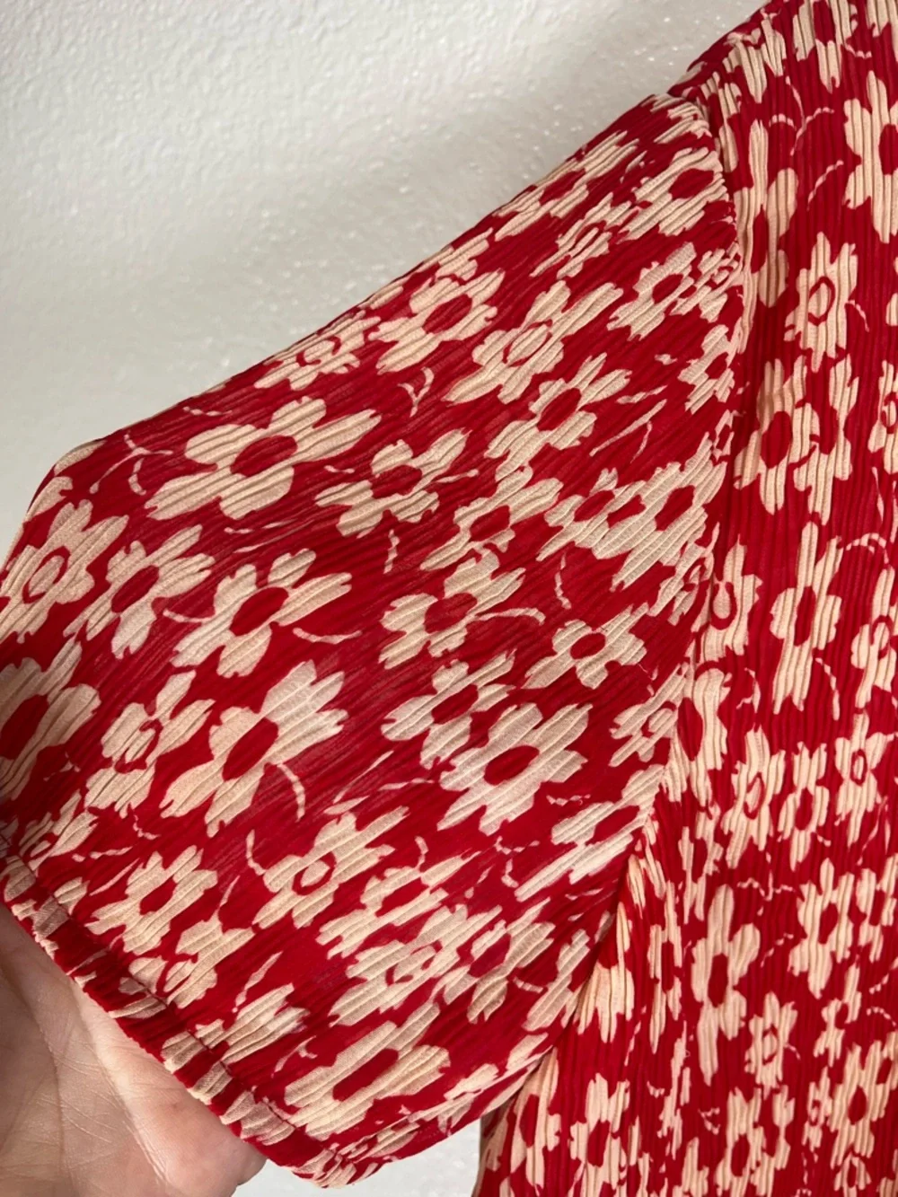 Madewell Crinkled Button-Back Tie Tee in Full‎ Bloom Floral Print Women’s XS